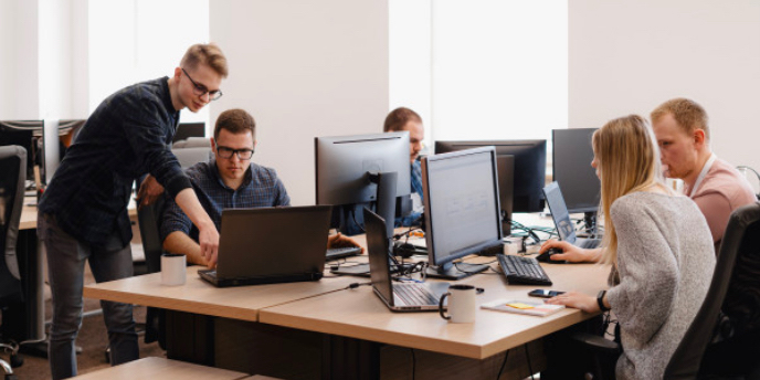 IT team solving a problem