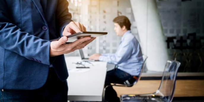 businessman using a tablet