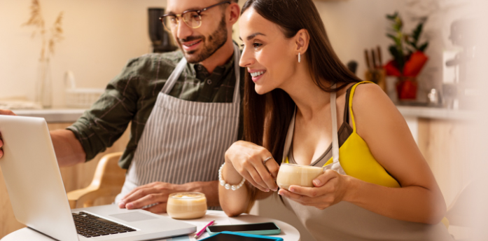 Cafeteria owners managing the recipe catalog