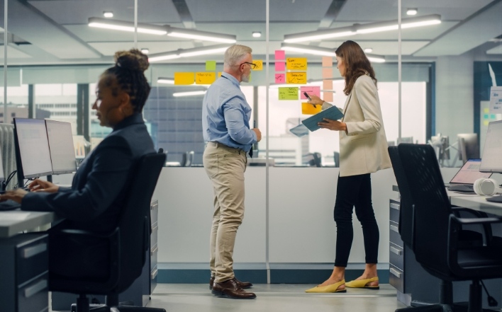 planning team working on an action plan