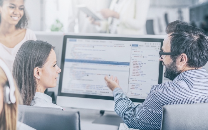 developer team working