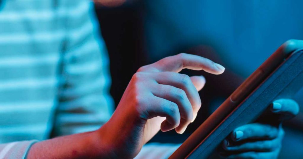 person using a tablet