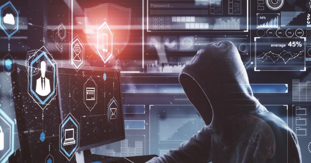 hacker breaking into a computer system